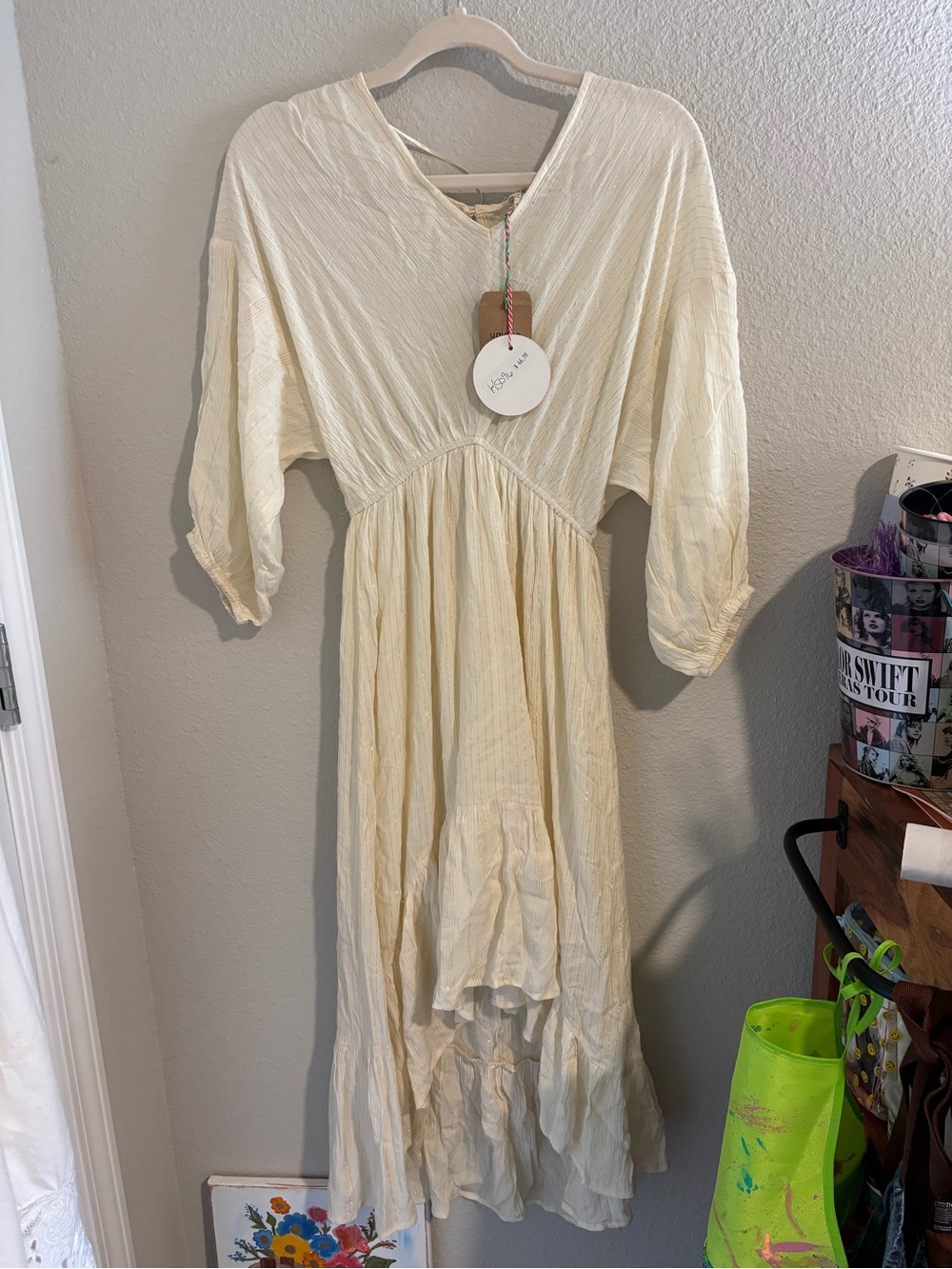 Umgee Cream High-Low Maxi Dress